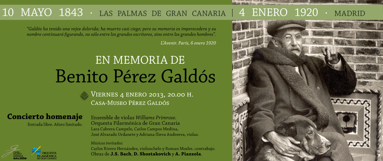 Cartel del Concierto homenaje Pérez Galdós