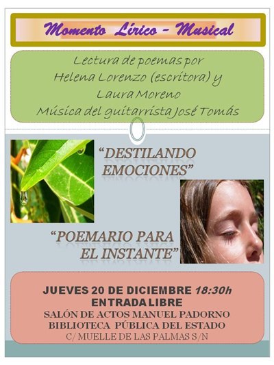 Cartel lectura de poemas Biblioteca Pública de Las Palmas