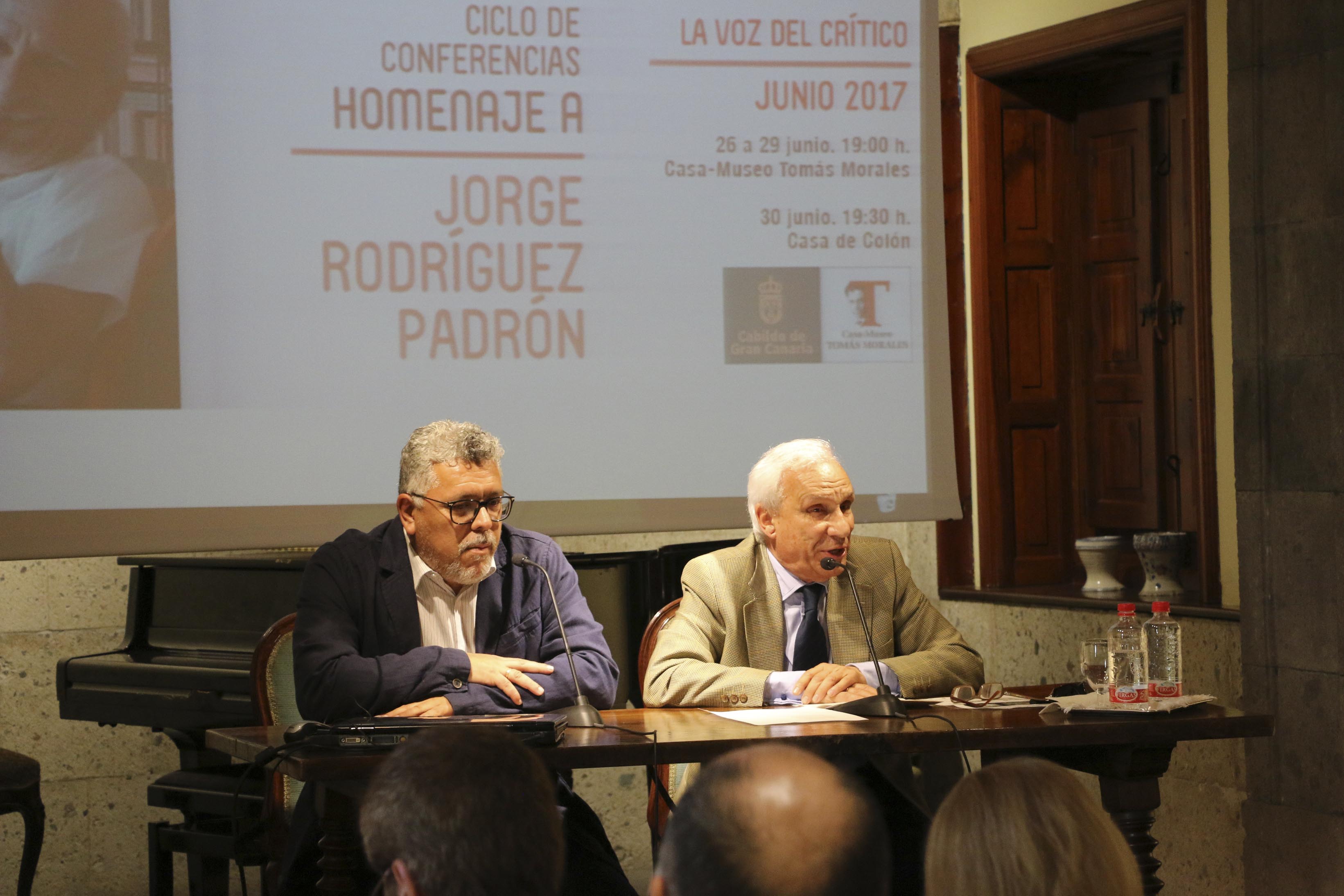 Guillermo Perdomo, director de la Casa-Museo Tomás Morales, y Rodríguez Padrón
