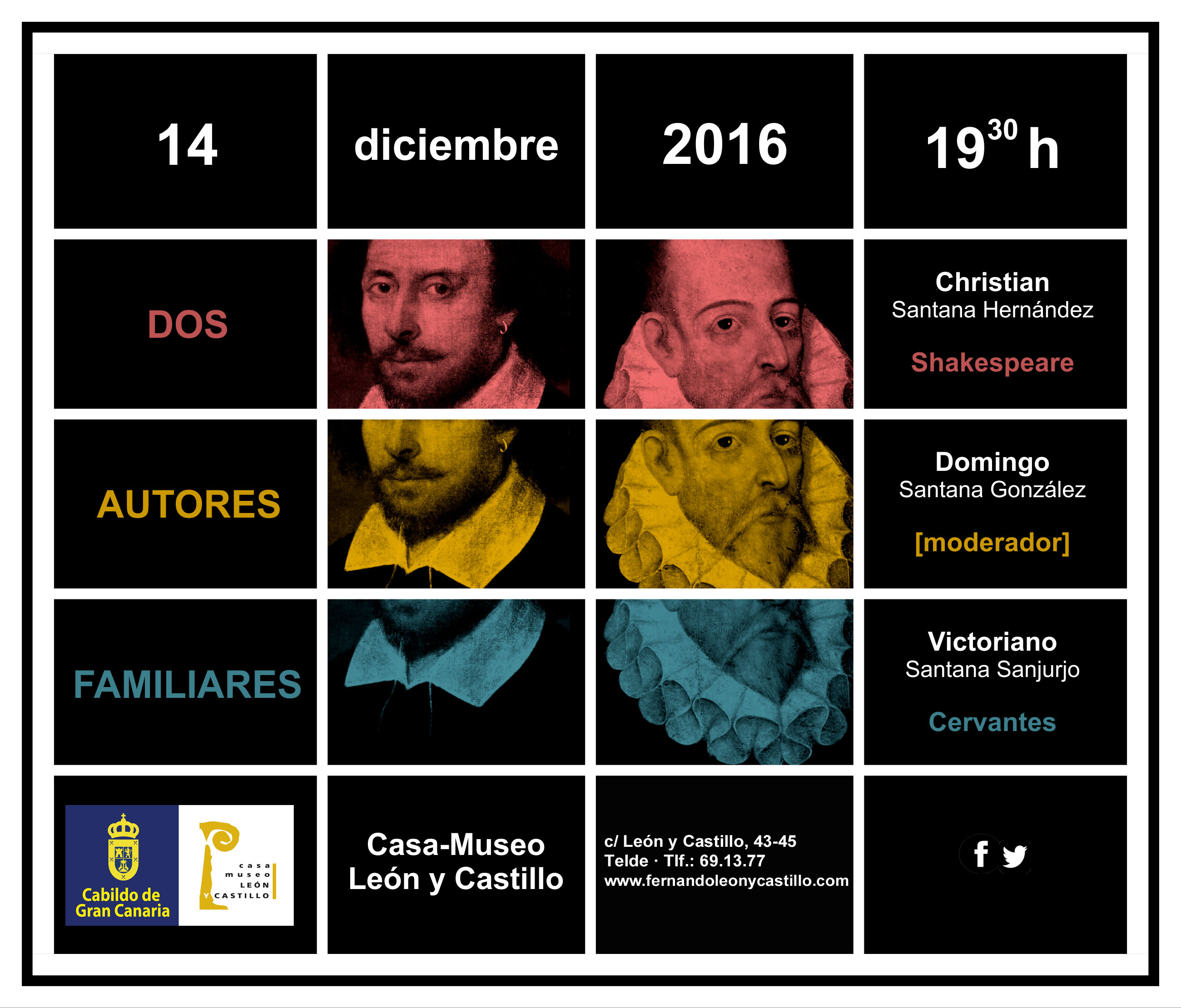 Invitación a la conferencia sobre Shakespeare y Cervantes