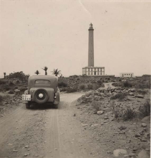 Fotografía del Faro de Maspalomas en 1935 que se expone en la Casa de Colón